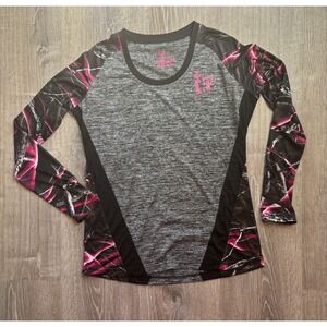 Huntworth Women's Long‎ Sleeve Top Camo HuntingPink Black Gray Size Large